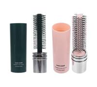 IMIKEYA Spazzola per Chioma Rotonda da Viaggio 2 Pezzi Spazzola a Rullo Retrattile per Asciugatura Phon Pettine Portatile per Styling Liscio e Riccio Adatta a Tutti i Tipi di Chioma