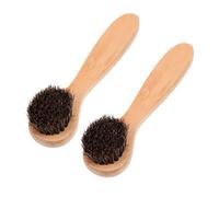 IMIKEYA Spazzola Pulizia Viso Manuale 2 Pezzi in Setole Naturali e Legno, Delicata sulla Pelle con Funzione Schiumogena, per Rimozione Punti Neri e Uso Quotidiano