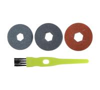 IMIKEYA Spazzole per Affilatrice Coltelli per Affilatura Professionale Kit 4 Pezzi in Plastico e Pietra Fine, Accessori Semplici da Usare e Facili da Trasportare Colore Colore Casuale