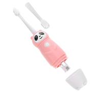 IMIKEYA Spazzolino da denti elettrico, design del fumetto, setole morbide e impermeabili, dimensioni adatte per età 3-12 anni, include 1 spazzola rosa e 2 testine