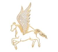 IMIKEYA Spilla a forma di cavallo per il capodanno cinese: spilla decorativa con ala in strass, stile animale dello zodiaco 2026, gioiello traforato per donne e uomini, accessori per da festa di