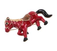 IMIKEYA Spilla a Forma di Cavallo Rossa Vintage per Donna Spilla Decorativa Simbolica in Smalto Lucido Accessorio da Indossare su Cappotti e Abbigliamento da Festa
