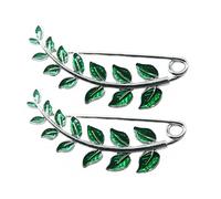 IMIKEYA Spilla da Donna Comodo da Indossare 2 Pezzi Verde in Lega Elegante Accessorio Moda Fibbia per Sciarpa Antiscivolo per Ambiente Business