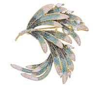 IMIKEYA Spilla Elegante da Donna a Forma di Piuma in Metallo, Fermaglio Decorativo per Sciarpa e Cappotto, per Feste Speciali e Vita Quotidiana
