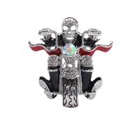 IMIKEYA Spilla Halloween Teschio Motociclista Argento in Accessorio Decorativo per Abbigliamento e Borse Facile da Indossare e Sicura per Feste e Cerimonie