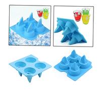 IMIKEYA Stampi per ghiaccio a forma di pinna per fare cubetti di ghiaccio casa blu per bevande e cocktail