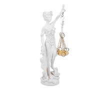 IMIKEYA Statua Dea della Giustizia in Resina Bianca Decorazione per Ufficio e Casa Scultura della Giustizia Romana per Scrivania e Professionale