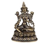 IMIKEYA Statua verde Tara: Mini Tara Figura Ottone Bodhisattva Figura Dea di Compassione e Scultura Piccolo Buddha Buddismo Statua per Arredamento Casa Collezione Preghiera
