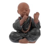 IMIKEYA Statuetta di statua di Buddha nera per la decorazione della stanza e della tavola del tè accessorio artigianale resistente e dettagliato