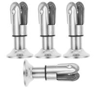 IMIKEYA Supporti in acciaio inox 304 per box da bagno, 4 pezzi, piedino di supporto da 6 cm, accessorio robusto per separatori e accessori per il bagno pubblico