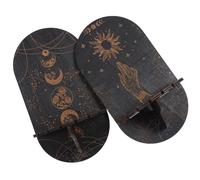 IMIKEYA Supporto in legno nero per cristalli a forma di strega, espositore decorativo da parete, stile bohémien, 2 pezzi, 21 x 11,5 cm, per pietre di cristallo e banchetto