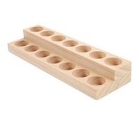 IMIKEYA Supporto in legno per oli espositore portatile a 2 livelli, 14 scomparti, organizer per vasetti, adatto per stoccaggio e visualizzazione