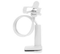 IMIKEYA Supporto per telefono con doppio morsetto base a vite a spirale regolabile a 360° per scrivania, compatibile con tablet e cellulari, design compatto bianco per ufficio e