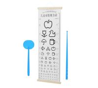 IMIKEYA Tabella di prova per la visione dei bambini con telaio in legno doppi poster per esame degli occhi casa include puntatore manuale facile da installare per neonati colore casuale colore casuale