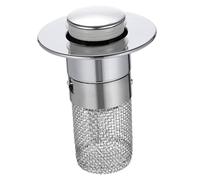 IMIKEYA Tappo Per Lavandino Bagno Filtro Di Scarico Abs Ottone e Acciaio Resistente Alla Ruggine 304 Anticorrosione Nucleo a Pressione e Raccogli Chioma Integrato Per Bagno e Lavabo