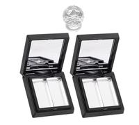 IMIKEYA Tavolozza per trucco vuota per ombre e matite, vassoio multifunzione fai da te, include 2 scatole nere e 4 vassoi in alluminio, strumento compatto per il viaggio e