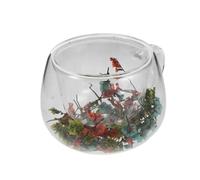 IMIKEYA Tazza in vetro doppio Borosilicato con fiore conservato isolante termico per caffè tè birra e acqua multifunzionale per uso quotidiano e regali speciali