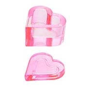 IMIKEYA Tazza per lavare pennelli per unghie a forma di cuore rosa trasparente in vetro, supporto per monomero e strumenti per salone delle unghie in acrilico, accessorio pratico per manicure