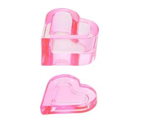 IMIKEYA Tazza per lavare pennelli per unghie a forma di cuore rosa trasparente in vetro, supporto per monomero e strumenti per salone delle unghie in acrilico, accessorio pratico per manicure