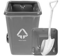 IMIKEYA Tazze Ceramiche Coperchio e Cucchiaio a Forma di Bidone della Spazzatura Set 1 per Bere Acqua e Caffè in Casa e Ufficio