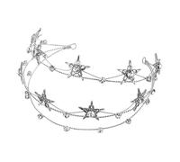 IMIKEYA Tiara per capelli da sposa, con stella, in argento, elegante, accessorio per capelli, per matrimoni, feste nuziali e occasioni speciali nel tuo grande giorno