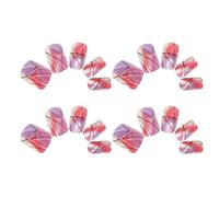 IMIKEYA Unghie finte corte quadrate con glitter 24 pezzi effetto sfumato viola con linee argentate copertura completa adesiva per donna e ragazza manicure fai da te per feste e feste
