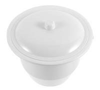 IMIKEYA Vasino portatile unisex in plastica grigia con coperchio ermetico, dimensioni 23 x 19 x 24 cm, orinatoio domestico, riutilizzabile per adulti e anziani, adatto per viaggi e uso