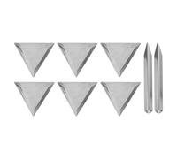 IMIKEYA Vassoio di pesatura in acciaio inox 8 pezzi, 6 vassoi triangolari da 8,3 cm e 2 pale da 14,7 x 1,7 cm, piatti per bilancia per gioielli e laboratorio, resistente alla corrosione