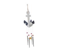 IMIKEYA Wind Chime Nautico in Legno per Esterno Decorazione Mediterranea Resistente al Clima Tubi Metallici per Bagno Spiaggia e Arte della Parete Costiera