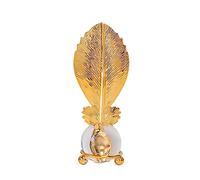 IMIKEYA Wrought Iron Leaf Shaped Crystal Ball Ornament Elegante Decorazione di per Tavolo e Mobile Design Moderno con Foglia di Pompelmo Perfetta per Natale e Occasioni Speciali