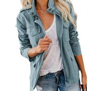 Imily Bela Donne Giacche militari Zip Up Giacca Anorak Leggero Safari Coat Utility Outwear con tasca