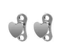 IMINI 2 pezzi cuore dermal anchor top e base, grado 23 titanio e 14 G - Minimalista internamente filettato microdermico piercing borchie, gioielli ipoallergenici per il corpo per donne uomini