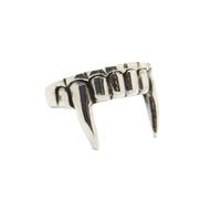 IMINI Anelli gotici personalizzati per denti da vampiro per donne uomini lupo mannaro zanna cool anello regolabile moda espandibile formato aperto Halloween BFF festival gioielli classici regali