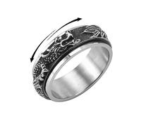 IMINI Braccialetto con drago, girevole, in acciaio inox, stile punk, animale alla moda, per alleviare lo stress, anello da motociclista, per uomini, ragazzi, donne, compleanno, gioielli vintage, 10