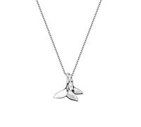 IMINI Collana in argento Sterling con doppio ciondolo a forma di coda di sirena, per donne, ragazze, uomini, delicati, personalizzati, lucidati, a forma di coda di balena, ciondolo pendente a forma di