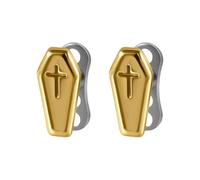 IMINI Gotico croce bara dermal anchor top & bases, 2 pezzi G23 titanio - 16G filettatura interna superficie microdermica piercing borchie, gioielli minimalisti per il corpo per uomini donne, Piccolo