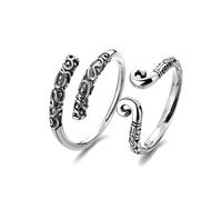 IMINI Wukong Jin Gu Bang Coppia Anelli per Donne Uomini in Argento Sterling S925 Scimmia Re Dorato Cudgel di serraggio Incantesimo Fascia di fidanzamento Anello di promessa di fidanzamento Fascia per