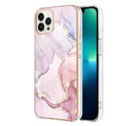 IMIRST Basic Case Compatiable with iPhone 13 Pro IMD Soft TPU Silicone Bumper Matte Marble Scratch-Resistant Slim Protective Phone Case Back Cover for Apple iPhone 13 Pro，YBI RoseGold