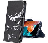 IMIRST Custodia Flip Premium in Pelle per OPPO A15 - Protettiva Portafoglio PU Case Cover. BF Bad Smile