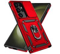 IMIRST Custodia per telefono Compatibile con Samsung Galaxy S25 Ultra Resistente agli urti Resistente Built-in Kick Stand Copertura scorrevole Militare Bumper per Samsung S25 Ultra. JS Red