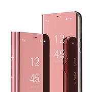 IMIRST MRSTER OPPO A54 5G Cover, Mirror Clear View Standing Cover Full Body Protettiva Specchio Flip Custodia per OPPO A54 5G / OPPO A74 5G. Flip Mirror: Rose Gold