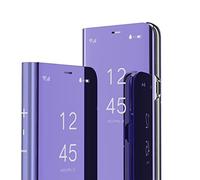 IMIRST MRSTER OPPO A54 5G Cover, Mirror Clear View Standing Cover Full Body Protettiva Specchio Flip Custodia per OPPO A54 5G / OPPO A74 5G. Flip Mirror: Purple