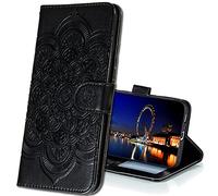 IMIRST OPPO A94 5G Custodia Flip, Goffratura Design Case in PU Pelle Internamente Silicone TPU Cover Portafoglio Cover Premium Custodia per OPPO A94 5G / Reno5 Z. LD Mandala Black