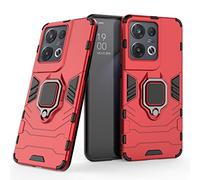 IMIRST Oppo Reno8 Pro Case, Heavy Duty Armor Dual Layer Shock Resistant Hybrid Protective Bumper Cover with Ring Holder Kickstand for Oppo Reno 8 Pro. HB Red