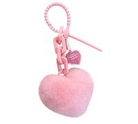 Imitating Rex Rabbit Hair Love Chain Key Ring, Plush Key Handle, Bag Charm Pendant, Soft Accessory, Stylish Attachment, Plush, For Backpack, Purse, Teens