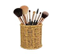 Imitation Rattan Pencil Holder Desk Organizer Cylinder Pen Cup | For Home Office School Classroom Study Room Studio Vanity Desktop | Pen And Pencil Storage Of For And With Compact Versatile Design