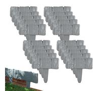 Imitation Stone Garden Fence, DIY Garden Edging Border, Interlocking Plastic Retaining Edging Border for Flower Bed Path Lawn Yard Outdoor Landscape Decor