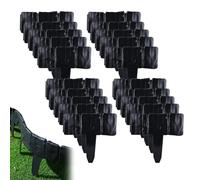 Imitation Stone Garden Fence, DIY Garden Edging Border, Interlocking Plastic Retaining Edging Border for Flower Bed Path Lawn Yard Outdoor Landscape Decor