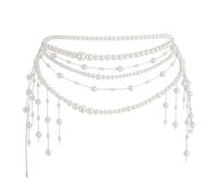Imitazione Perle A Strati Catena Della Vita Gioielli Del Corpo Dei Monili Del Corpo Retrò Accessori Per Le Donne Multilayer Body Chain Belt Vintage Perle Partito Cintura Per