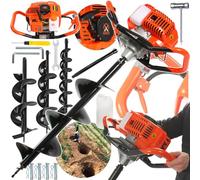 IMJ-Global Mototrivella Trivella Trivellatrice a Scoppio DEMON | 62cc | 5,2CV | Motore a 2 Tempi | Punte Ø100mm 150mm 200mm + Prolunga | Miscela Benzina:Olio | da Giardino